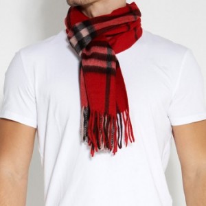Red wool halstørklæde