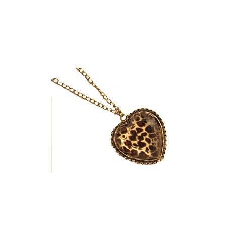 Hjerte halskæde leopard