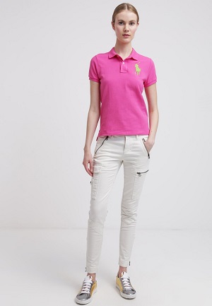 Pink polo shirt til kvinder