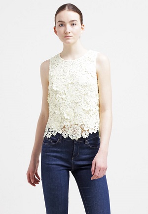 Gul blomster festlig top