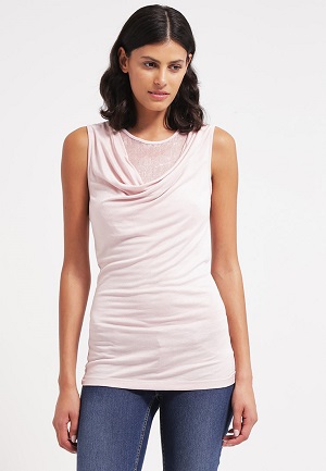 Rose farvet fest top
