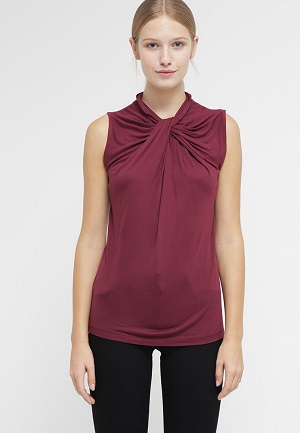 Anna Field top i bordeaux