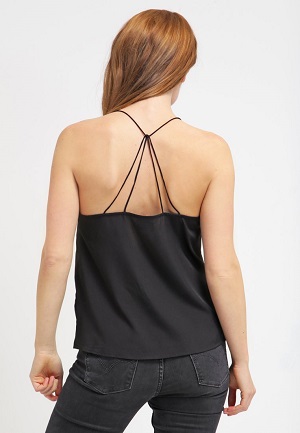 Sort og billig top fra Vero Moda bagside
