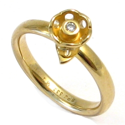 Spinning guldring med blomst