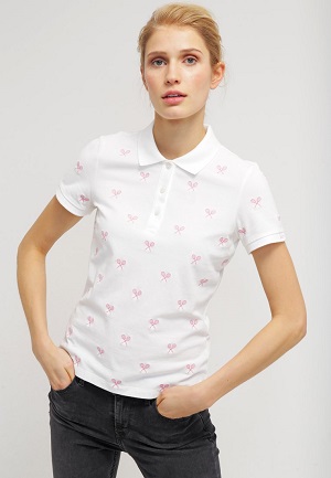 Hvid elegant poloshirt