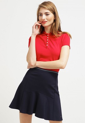 Poloshirt i rød feminin